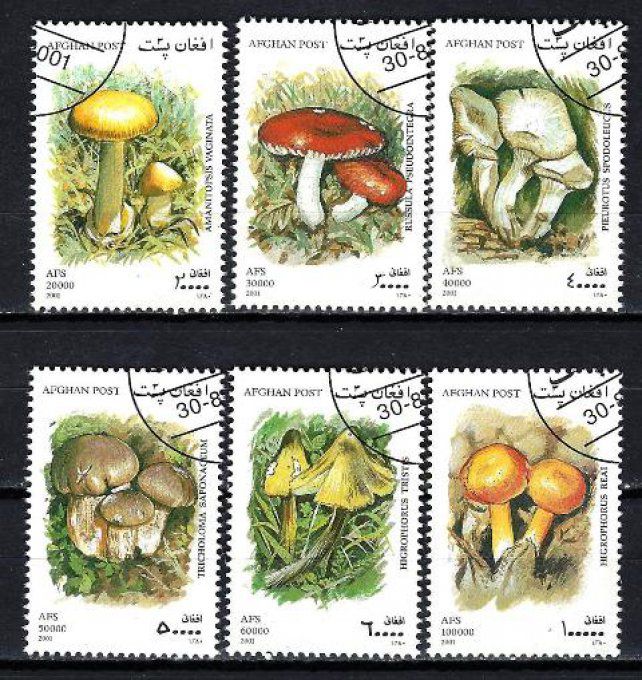 Afghanistan 2001 (CP41) série complète de 6 timbres oblitérés