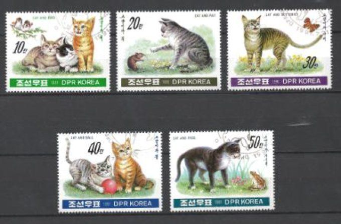 Corée du Nord 1991 (chat26) série complète de 5 timbres oblitérés