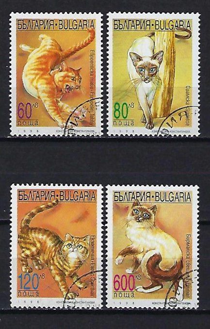 Bulgarie 1998 (chat66) série complète de 4 timbres oblitérés