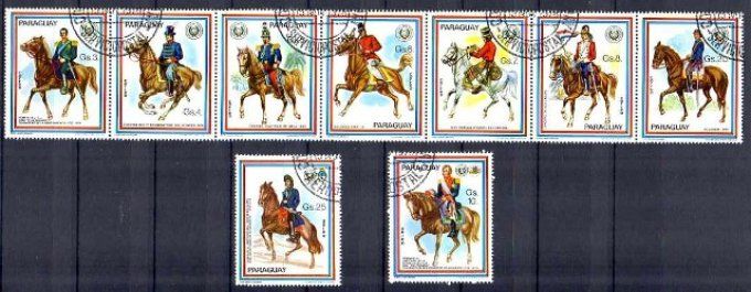 Paraguay 1978 (chev17) série complète de 9 timbres oblitérés