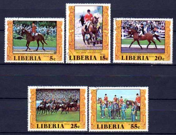 Libéria 1977 (chev23) série complète de 5 timbres oblitérés