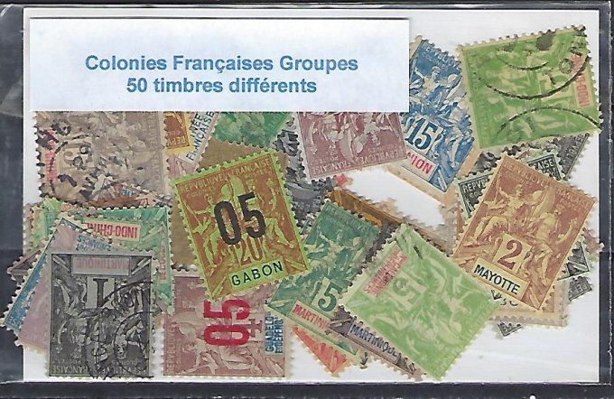Collections de timbres des Colonies Françaises avant indépendance type Groupes