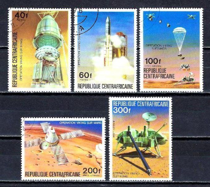 Centrafrique 1976 (cos1) série complète de 5 timbres oblitérés