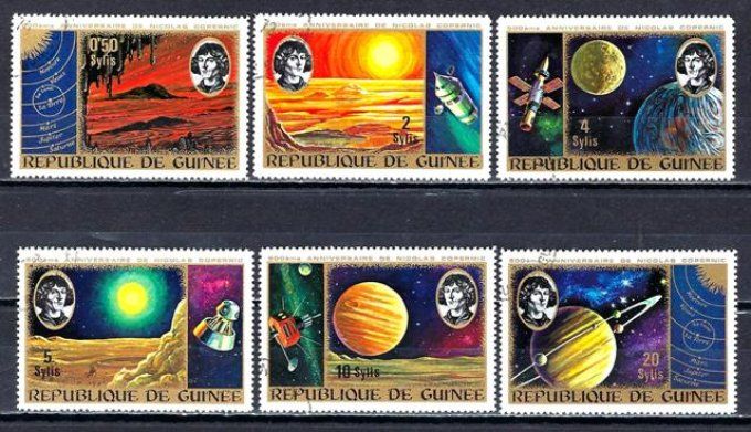 Guinée 1973 (cos5) série complète de 6 timbres oblitérés