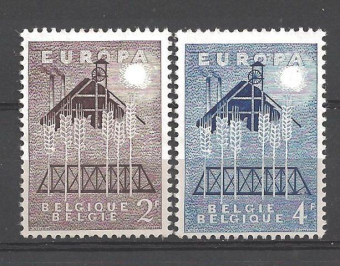 Europa 1957 Belgique Yvert 1025+1026 neuf ** MNH