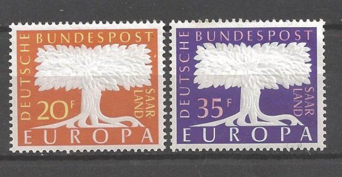 Europa 1957 Sarre Yvert 384+385 neuf ** MNH