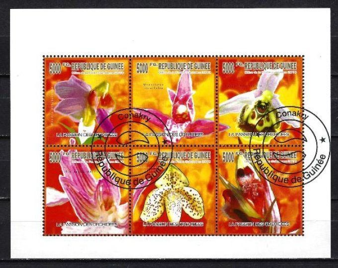 Guinée 2010 (FL133) série complète de 6 timbres oblitérés en feuillet