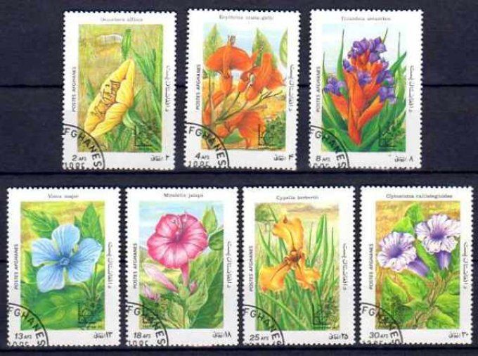 Afghanistan 1985 (FL1) série complète de 7 timbres oblitérés