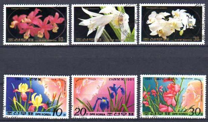 Corée du Nord 1981 +1984 (FL29) série complète de 6 timbres oblitérés