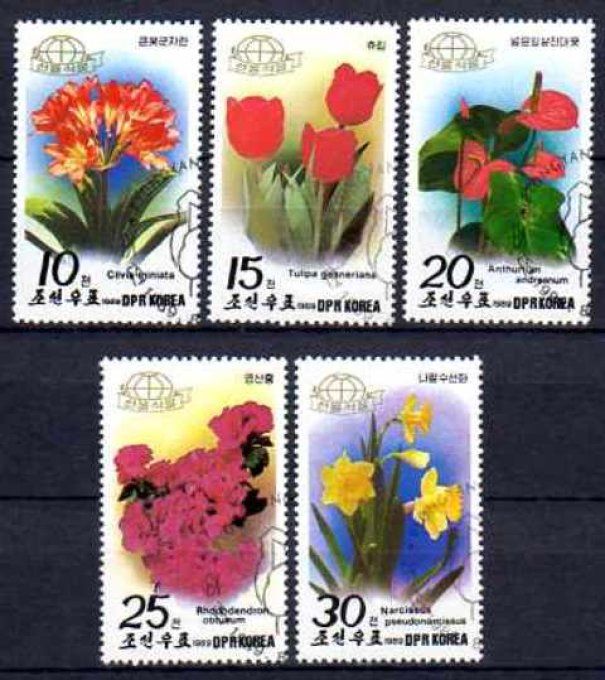 Corée du Nord 1989 (FL30) série complète de 5 timbres oblitérés