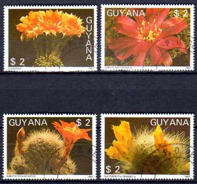 Guyane - Guyana 1988 (FL37) série complète de 4 timbres oblitérés