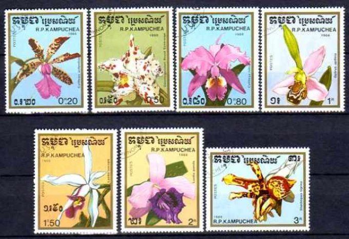 Kampuchea 1988 (FL61) série complète de 7 timbres oblitérés