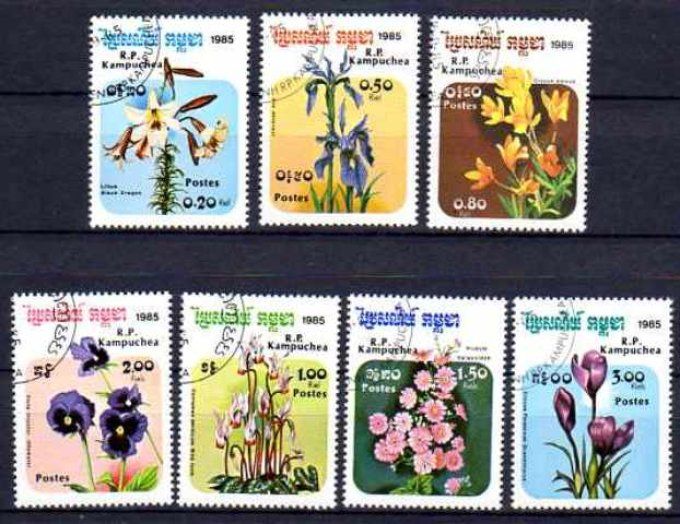 Kampuchea 1985 (FL62) série complète de 7 timbres oblitérés
