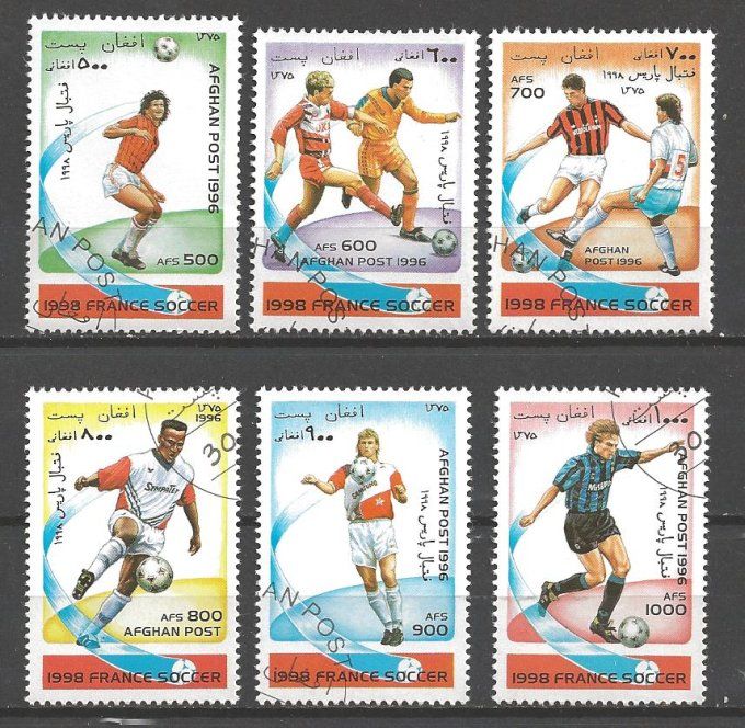Afghanistan 1998 (foot1) série complète de 6 timbres oblitérés