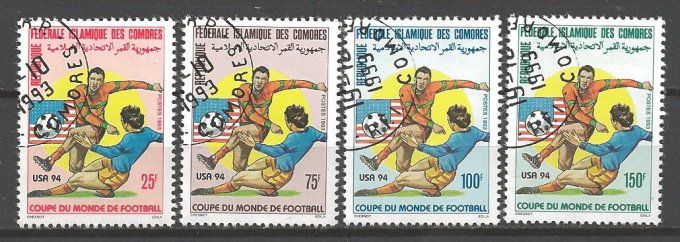 Comores 1993 (Foot10) série complète de 4 timbres oblitérés