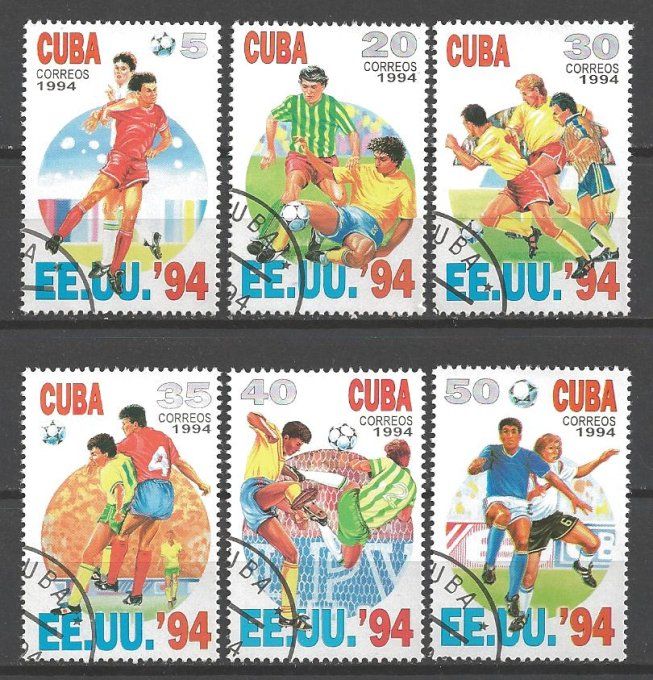 Cuba 1994 (Foot16) série complète de 6 timbres oblitérés