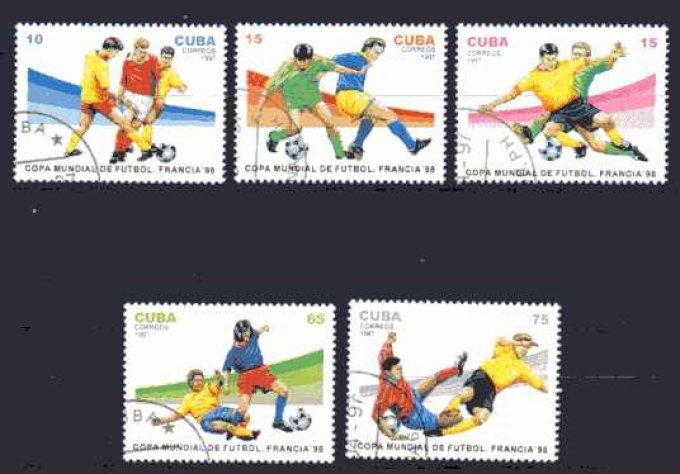 Cuba 1997 (Foot17) série complète de 5 timbres oblitérés