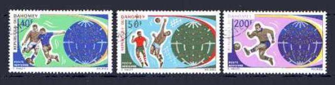 Dahomey 1970 (Foot19) série complète de 3 timbres oblitérés