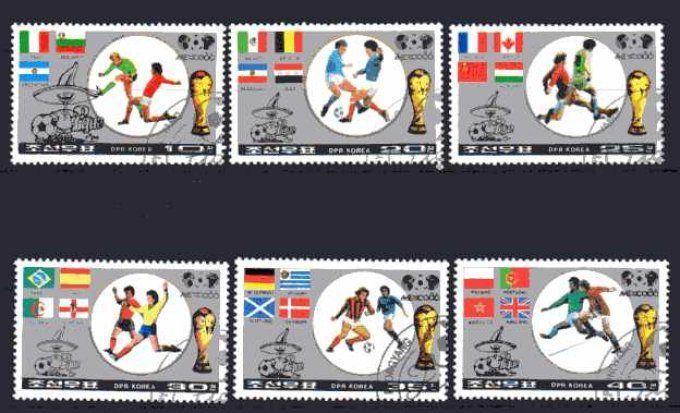 Corée du Nord 1986 (Foot36) série complète de 6 timbres oblitérés