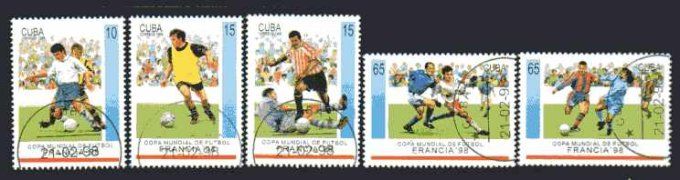 Cuba 1998 (Foot37) série complète de 5 timbres oblitérés