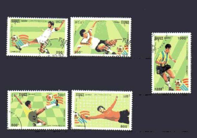 Cambodge 1993 (Foot39) série complète de 5 timbres oblitérés
