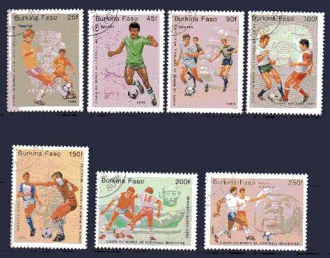 Burkina Faso 1985 (foot41) série complète de 7 timbres oblitérés