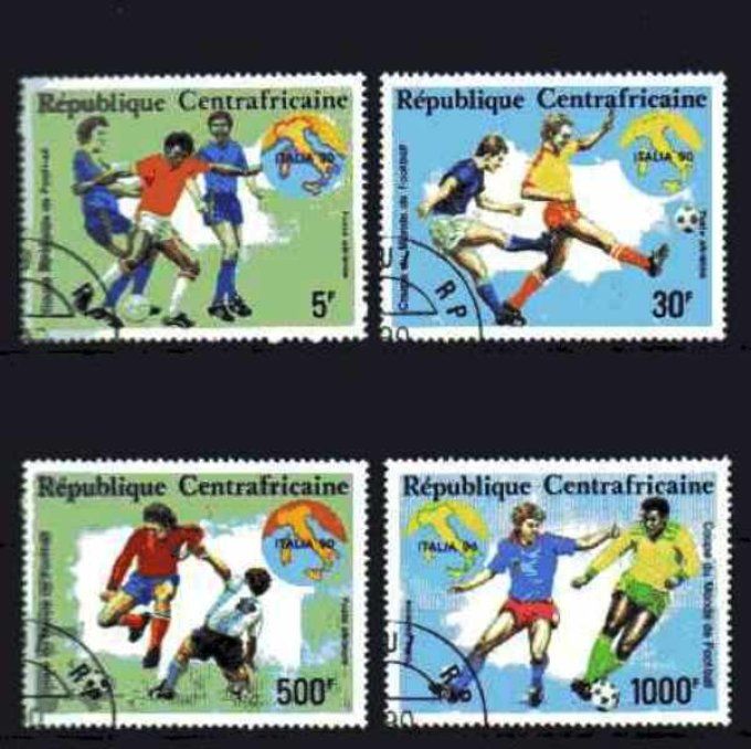 Centrafrique 1990 (Foot45) série complète de 4 timbres oblitérés