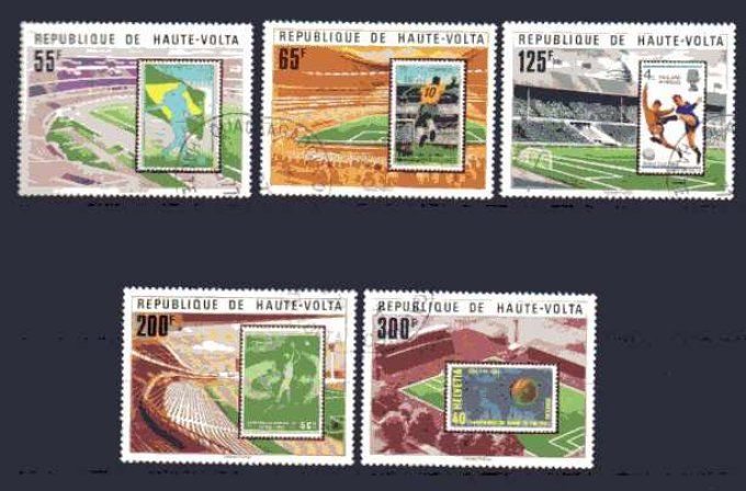 Haute Volta 1970 (Foot49) série complète de 5 timbres oblitérés