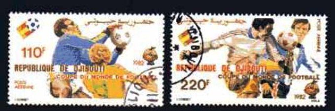 Djibouti 1982 (Foot52) série complète de 2 timbres oblitérés