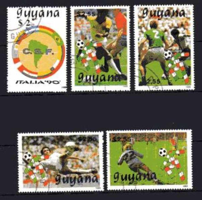 Guyane - Guyana 1989 (Foot59) série complète de 5 timbres oblitérés