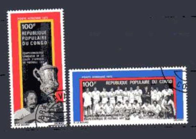 Congo 1973 (Foot60) série complète de 2 timbres oblitérés