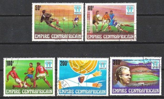 Centrafrique 1977 (Foot63) série complète de 5 timbres oblitérés