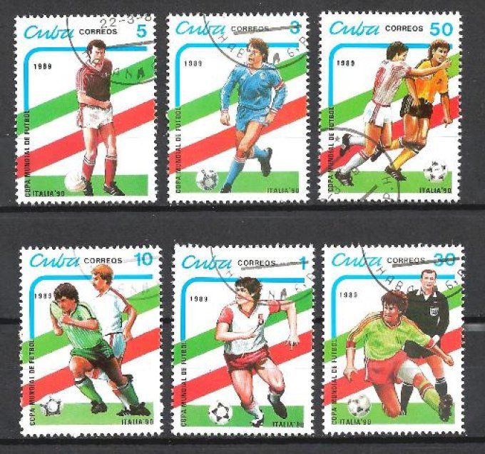 Cuba 1989 (Foot64) série complète de 6 timbres oblitérés