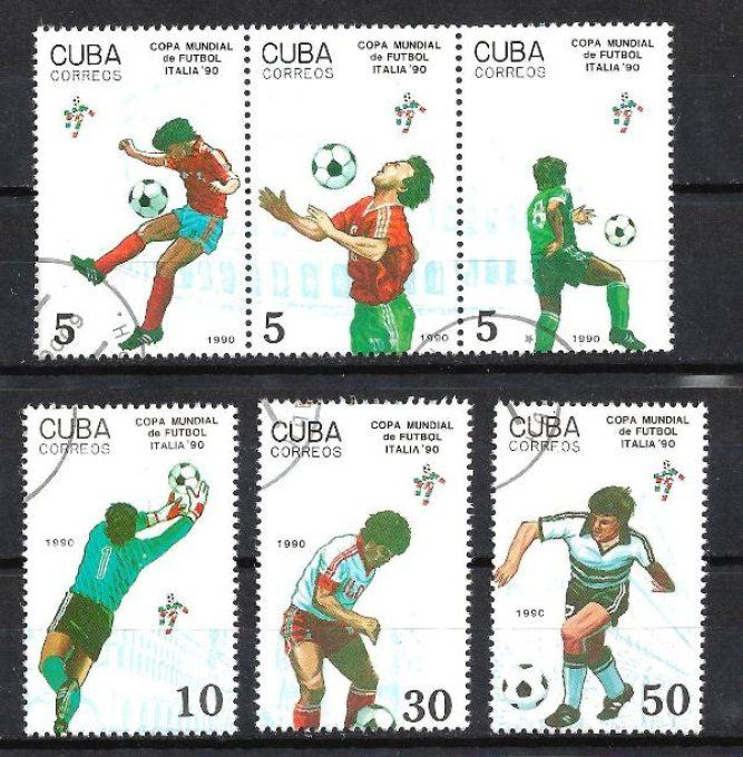 Cuba 1990 (Foot66) série complète de 6 timbres oblitérés