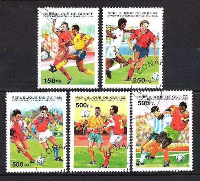 Guinée 1995 (Foot73) série complète de 5 timbres oblitérés 