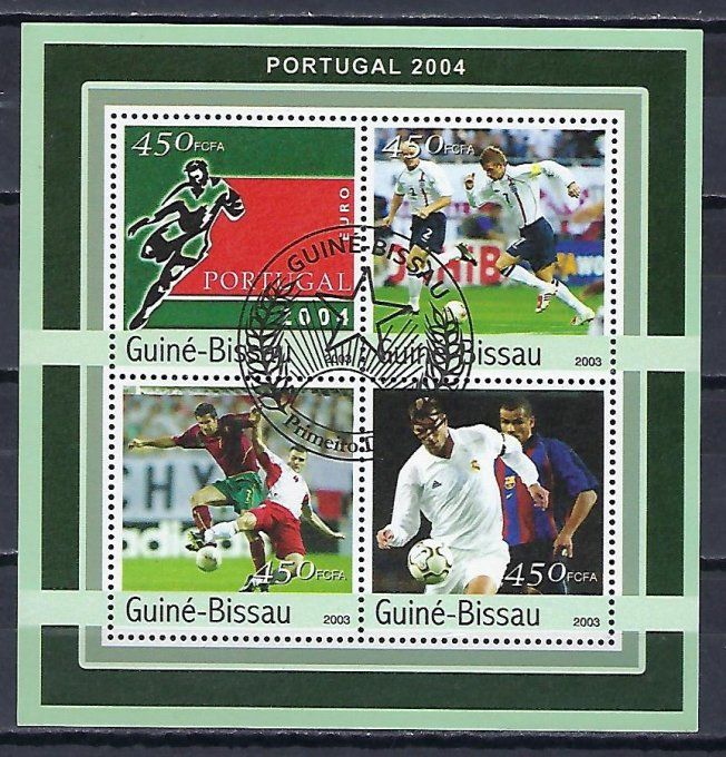 Guinée Bissau 2004 (Foot86) série complète de 4 timbres oblitérés en feuillet