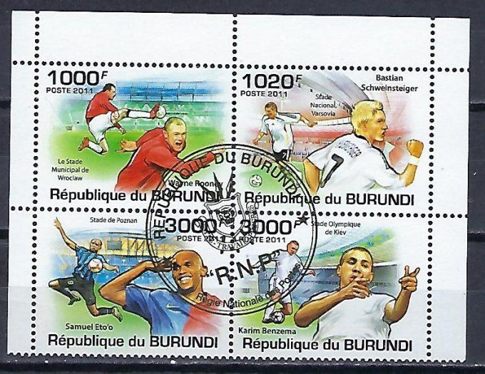 Burundi 2011 (foot89) série complète de 4 timbres oblitérés
