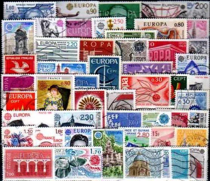 Collections de timbres de France oblitérés Europa