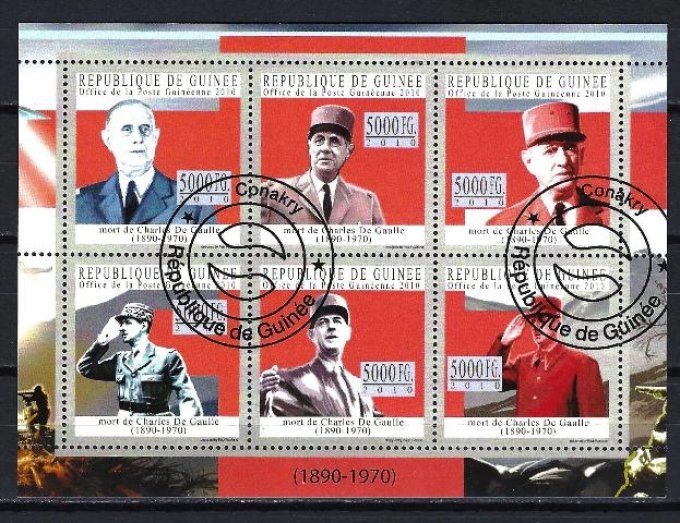 Guinée 2010 (GUER12) série complète de 6 timbres oblitérés en feuillet