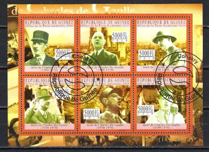 Guinée 2010 (GUER13) série complète de 6 timbres oblitérés en feuillet