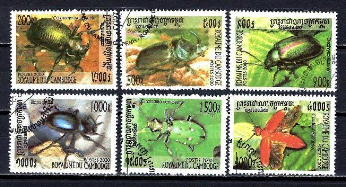 Cambodge 2000 (ins36) série complète de 6 timbres oblitérés