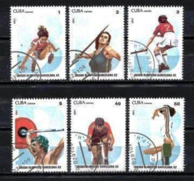 Cuba 1991 (JOete10) série complète de 6 timbres oblitérés