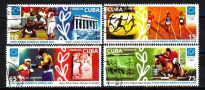 Cuba 2004 (JOete12) série complète de 4 timbres oblitérés