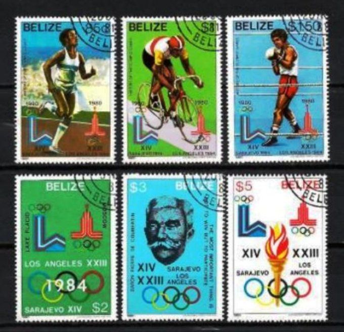 Belize 1981 (JOété1) série complète de 6 timbres oblitérés