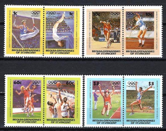 Bequia Saint Vincent 1984 (JOété39) série complète de 8 timbres neufs **