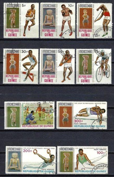 Guinée 1969 (JOete40) série complète de 10 timbres oblitérés