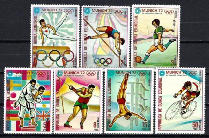 Guinée Equatoriale 1972 (JOete50) série complète de 7 timbres neufs ** luxe MNH