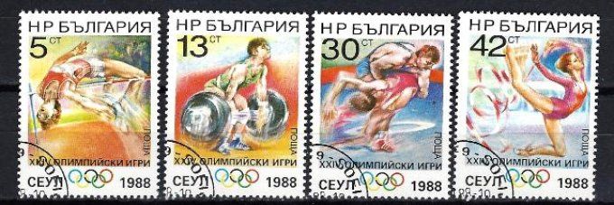 Bulgarie 1988 (JOete54) série complète de 4 timbres oblitérés