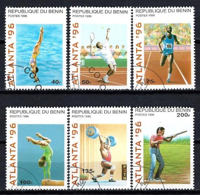 Bénin 1996 (JOété56) série complète de 6 timbres oblitérés