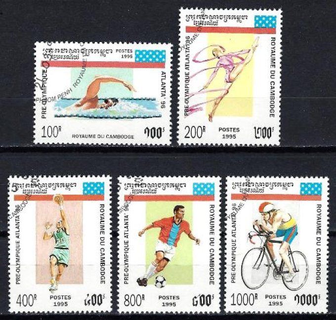 Cambodge 1995 (JOete58) série complète de 5 timbres oblitérés
